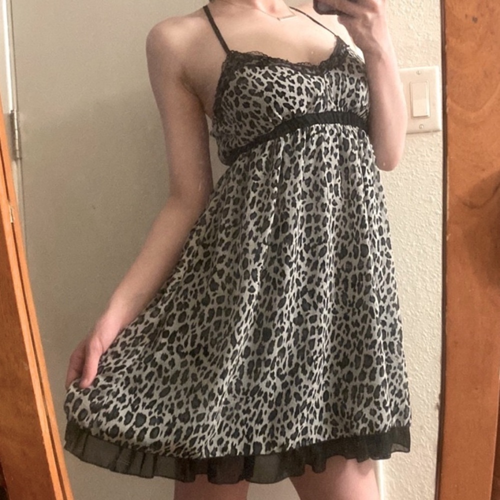 y2k Rachel & Chloe • Leopard Print Dress